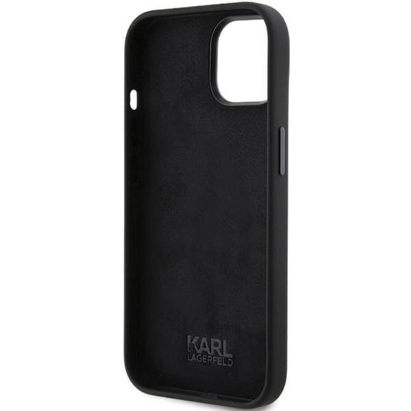 KARL LAGERFELD Mobilskal till iPhone 15 Ikonik Metal Pin