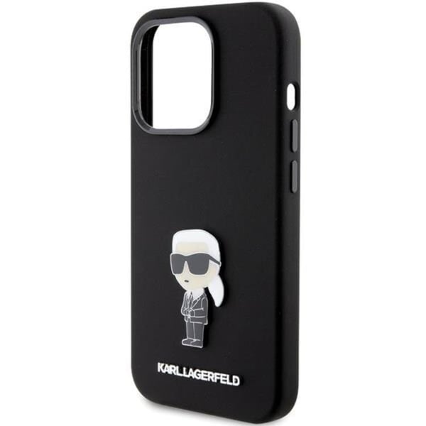KARL LAGERFELD Mobilskal till iPhone 15 Pro Ikonik Metal Pin
