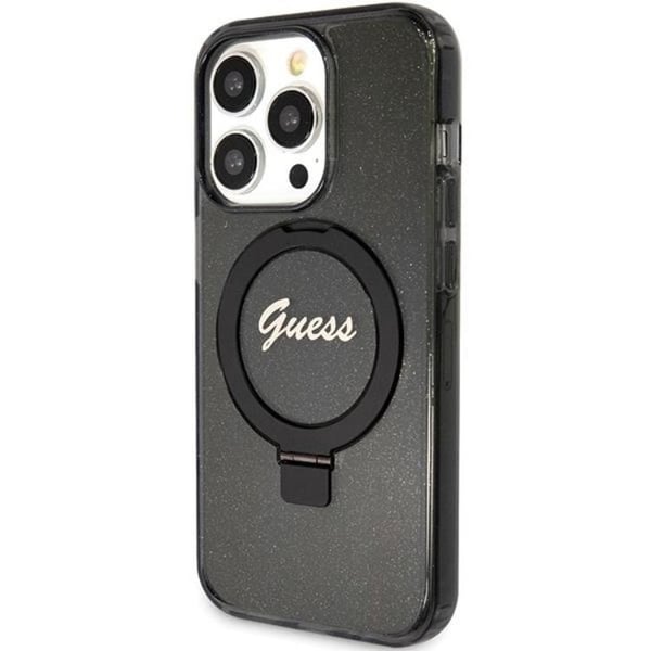Guess Mobilskal till iPhone 15 Pro Magsafe Ringställ Script Glitter