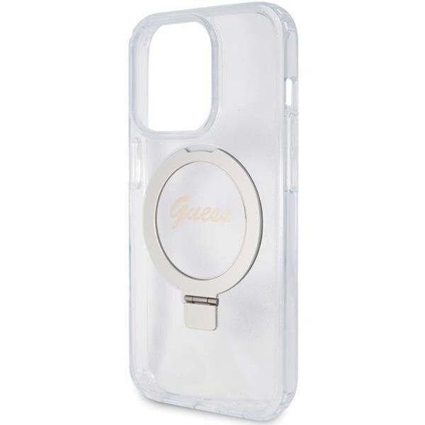 Guess Mobilskal till iPhone 15 Pro Magsafe Ringställ Script Glitter