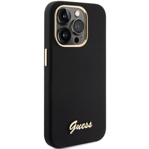 Guess Mobilskal till iPhone 15 Pro Max Silikon Script Metal Logo