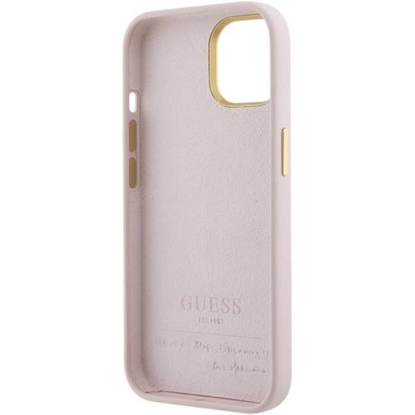 Guess telefonetui til iPhone 15 Pro Max Silicone Script Metal Logo