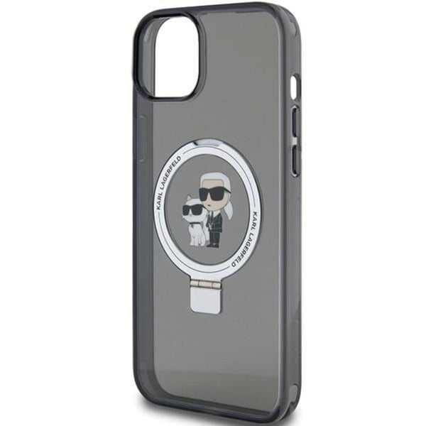 KARL LAGERFELD Telefontaske til iPhone 15/14/13 MagSafe Ringstativ - Sort