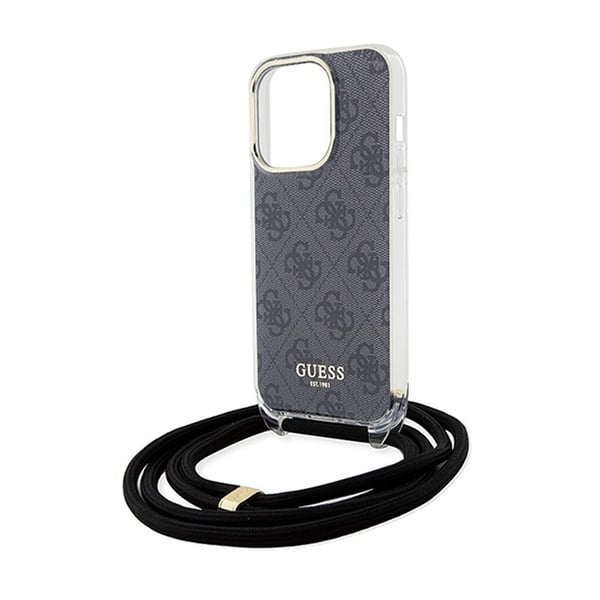 Guess iPhone 15 Pro Mobilhalsband Skal Print - Svart