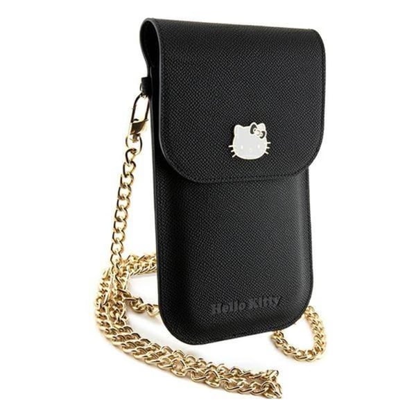 Hello Kitty Halsbandsfodral Läder Metal Logo Chain - Svart