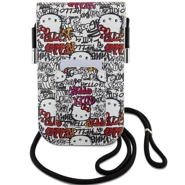 Hello Kitty kaulakotelon nahkaiset tarrat graffiti - beige