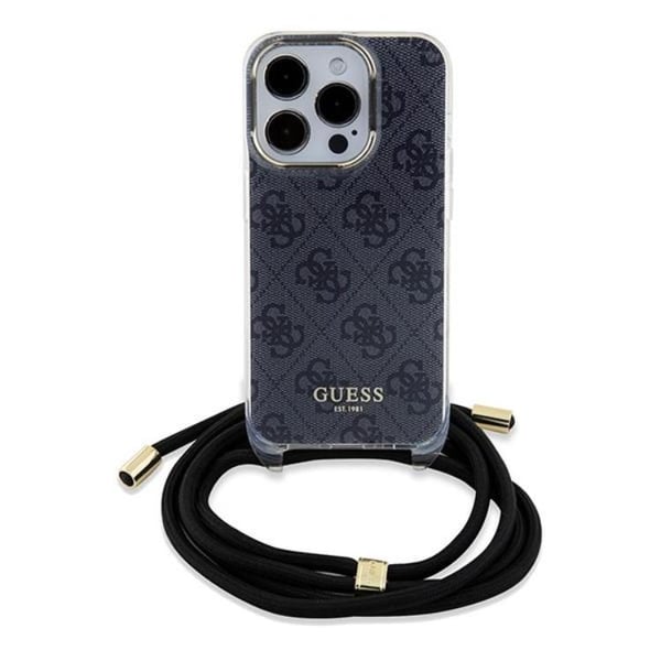 Guess Mobilskal till iPhone 15 Pro Max Crossbody Cord Print - Svart