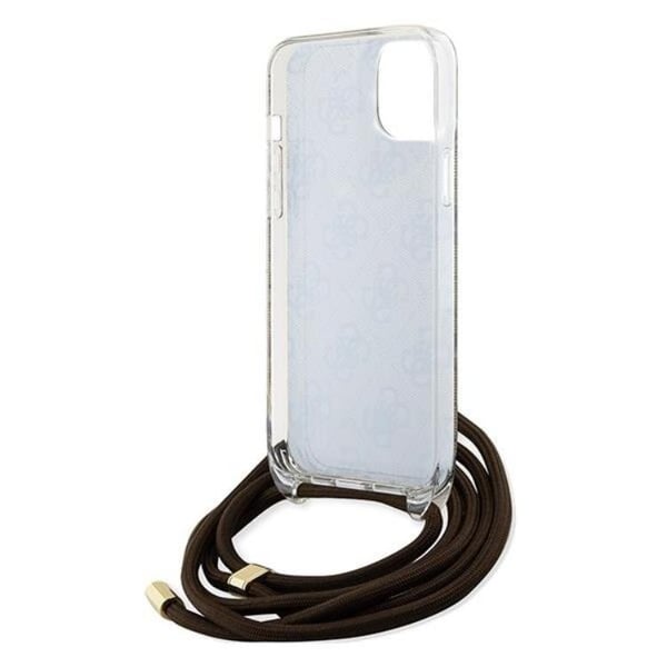 Guess Mobilskal till iPhone 15/14/13 Crossbody Cord Print - Brun