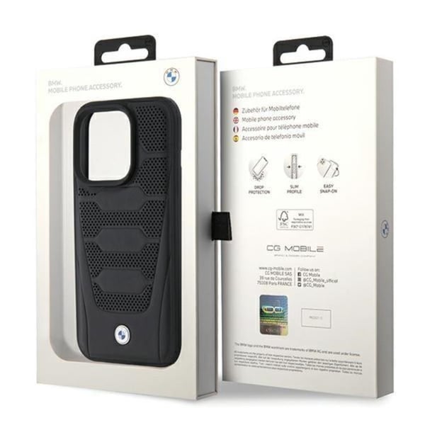 BMW Mobilskal till iPhone 15 Pro Max Läder Seats Pattern - Svart