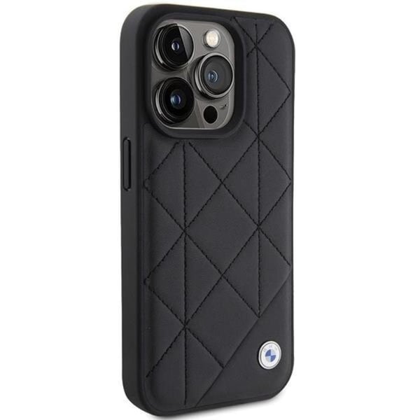 BMW Mobilskal till iPhone 15 Pro Max Läder Quilted - Svart