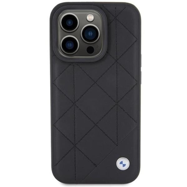 BMW Mobilskal till iPhone 15 Pro Max Läder Quilted - Svart