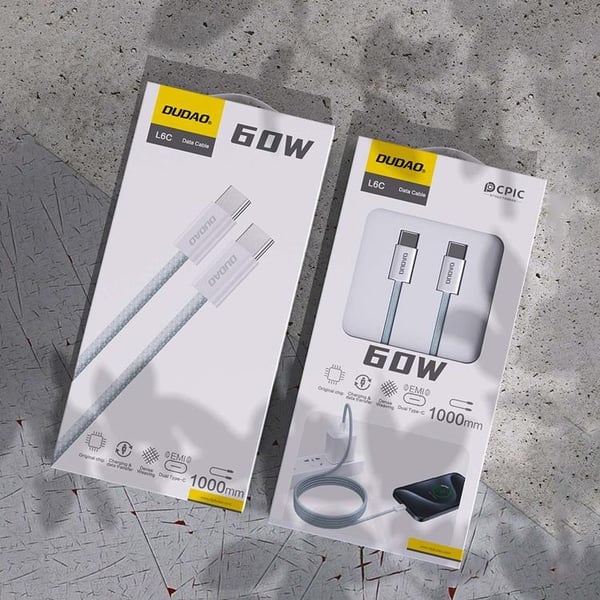 Dudao L6C USB-C til USB-C Kabel PD 60W 2m - Lyseblå