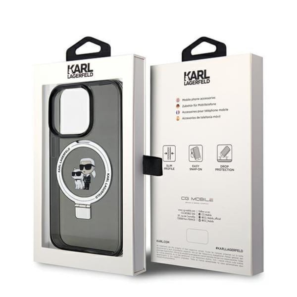 KARL LAGERFELD Mobilskal till iPhone 11/XR MagSafe Ringställ - Svart