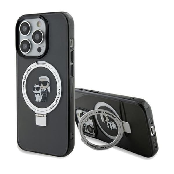 KARL LAGERFELD Mobilskal till iPhone 11/XR MagSafe Ringställ - Svart