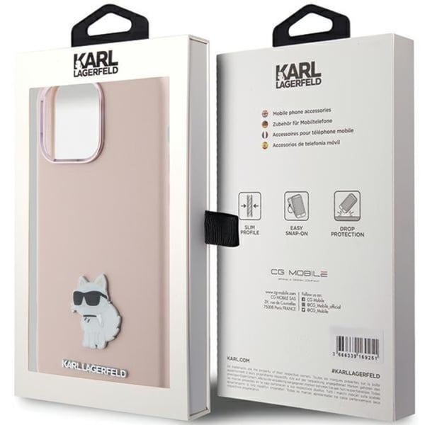 KARL LAGERFELD Mobilskal till iPhone 15/14 Plus Silikon Metal Pin