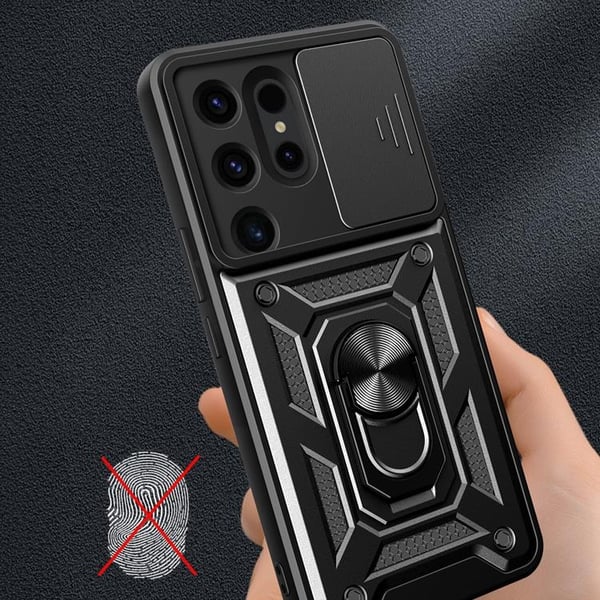 Mobilskal till Galaxy S24 Ultra Hybrid Armor Camshield - Blå