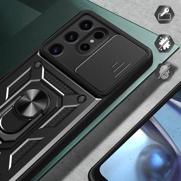 Mobilskal till Galaxy S24 Ultra Hybrid Armor Camshield - Blå
