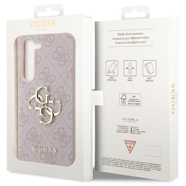 Guess Mobilskal till Galaxy S24 Big Metall Logo - Rosa