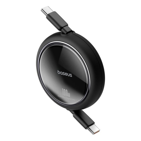 Baseus Retractable Free2Draw Mini USB-C - USB-C 100W 1m - Musta