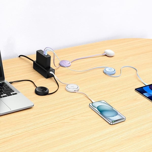 Baseus Retractable Free2Draw Mini USB-C - USB-C 100W 1m - Musta