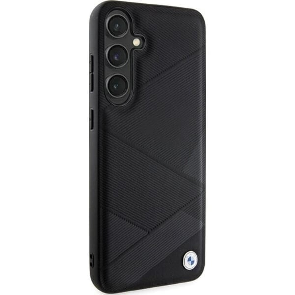 BMW Mobilskal till Galaxy S24 Signature Läder Crossing Line Pattern