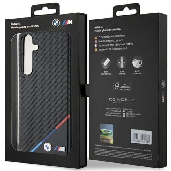 BMW-puhelinkotelo Galaxy S24 MagSafe Carbon Tricolor Line