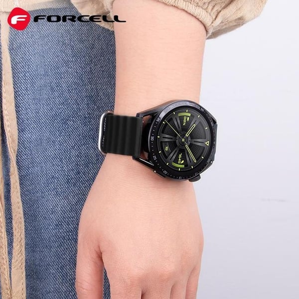 Forcell Galaxy Watch -ranneke (20mm) FS01 - Musta