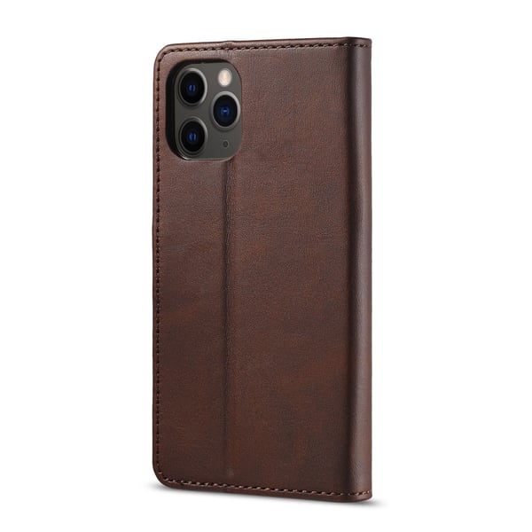 LC.IMEEKE Läder Plånboksfodral iPhone 12 Pro Max - Coffee