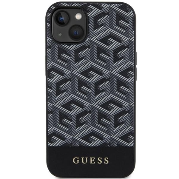 Guess Mobilskal till iPhone 15/14/13 MagSafe GCube Stripes - Svart