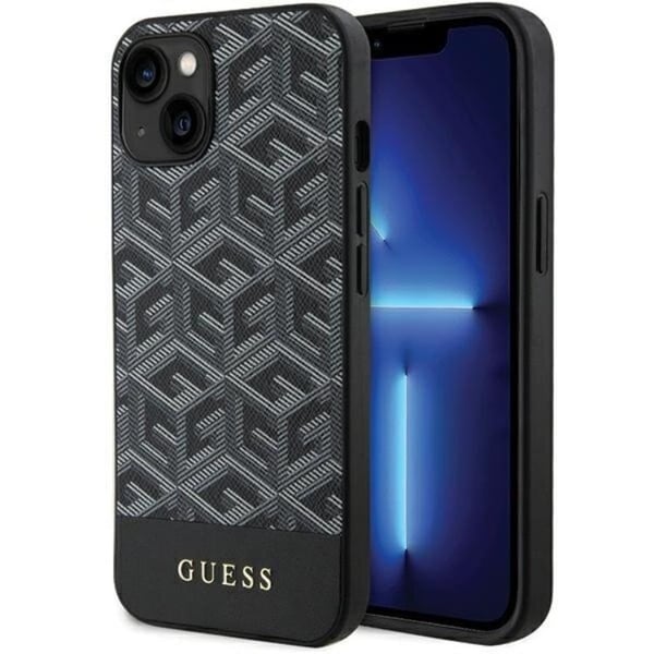 Guess Mobilskal till iPhone 15/14/13 MagSafe GCube Stripes - Svart