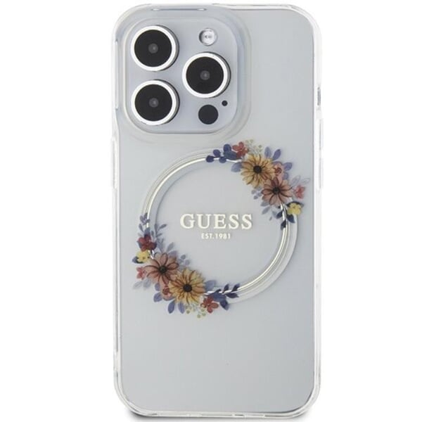 Guess Mobilskal till iPhone 15 Pro Max Magsafe IML Flowers Wreatch