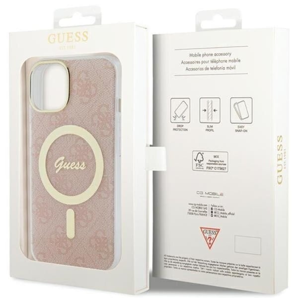 Guess Mobilskal till iPhone 15/14/13 Magsafe IML - Rosa