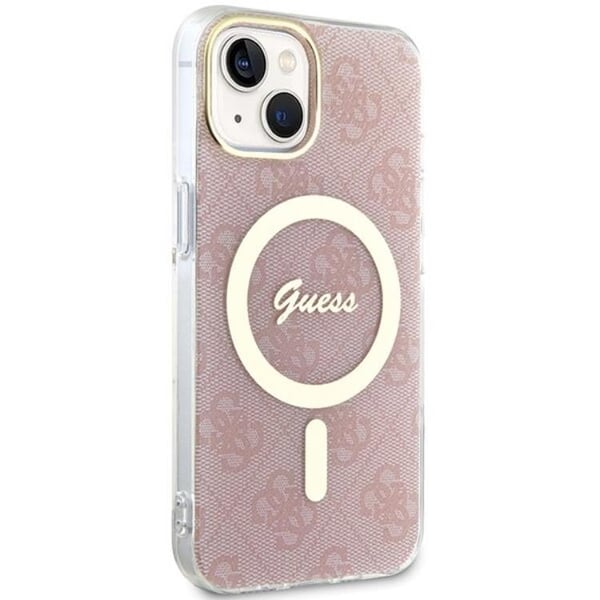 Guess Mobilskal till iPhone 15/14/13 Magsafe IML - Rosa