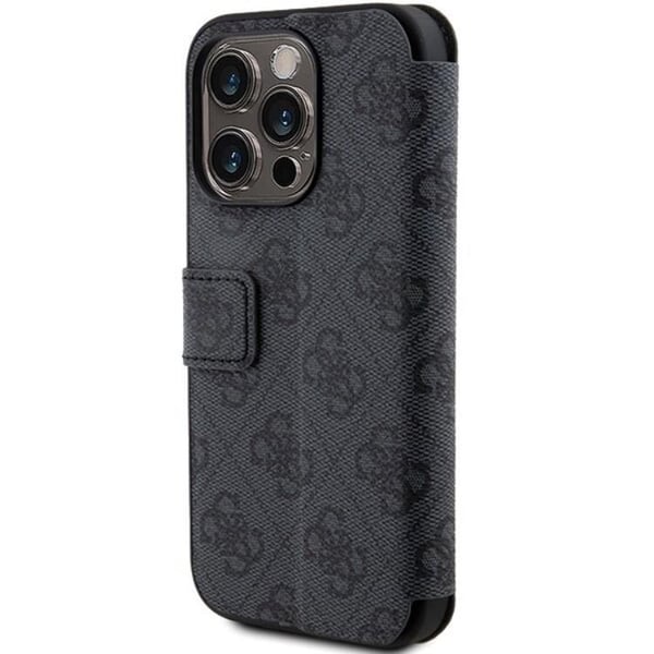 Guess iPhone 15 Pro Plånboksfodral Metall Logo - Grå