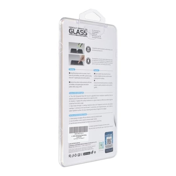 X-One iPhone 15 Pro hærdet glas Skærmbeskytter - Sort