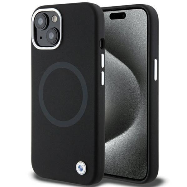 BMW Mobilskal till iPhone 15 Plus Magsafe Signature Liquid Silikon - Svart