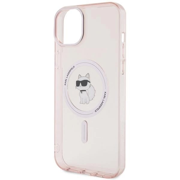 KARL LAGERFELD Telefontaske til iPhone 15 Plus Magsafe IML Choupette - Lyserød