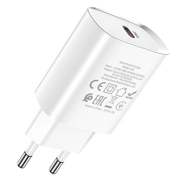 Hoco Väggladdare Adapter USB-C - Vit