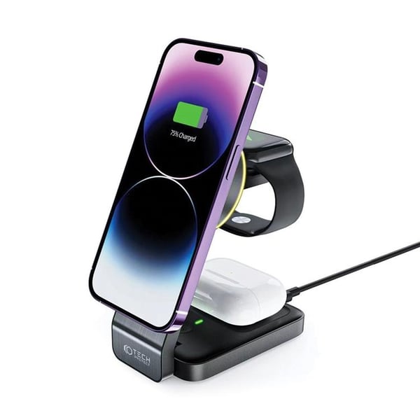 Tech-Protect 3-i-1 trådløs oplader Magsafe iPhone Apple Watch AirPods A28