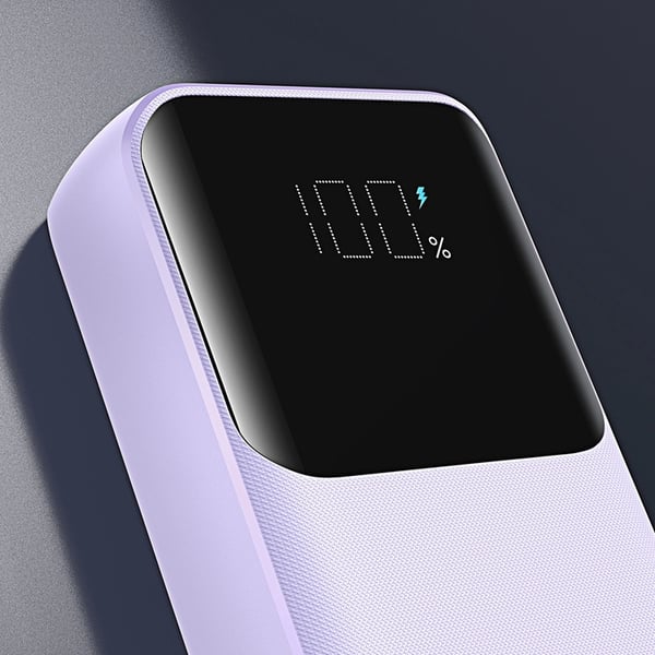 Joyroom Powerbank 10000mAh 30W med Lightning/USB-C Kablar - Lila