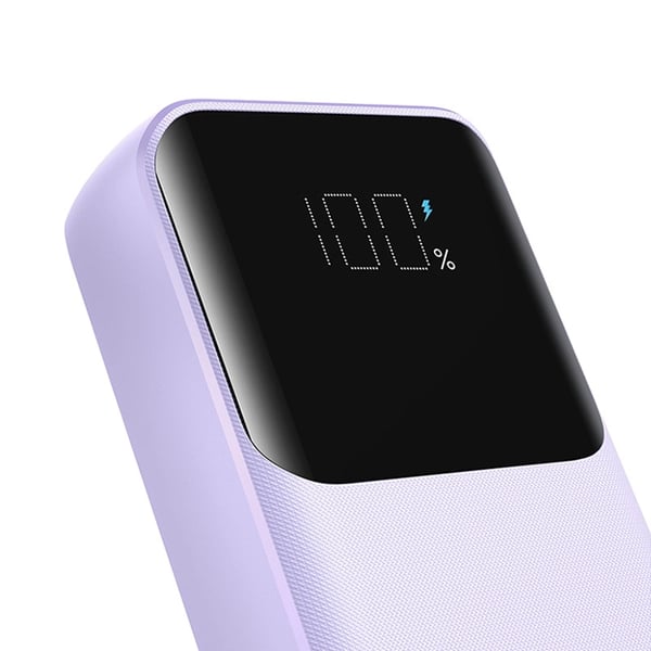 Joyroom Powerbank 10000mAh 30W med Lightning/USB-C Kablar - Lila