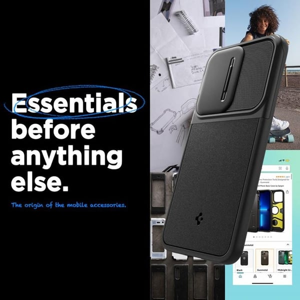 Spigen Mobilskal till Galaxy A55 5G Optik Armor - Svart