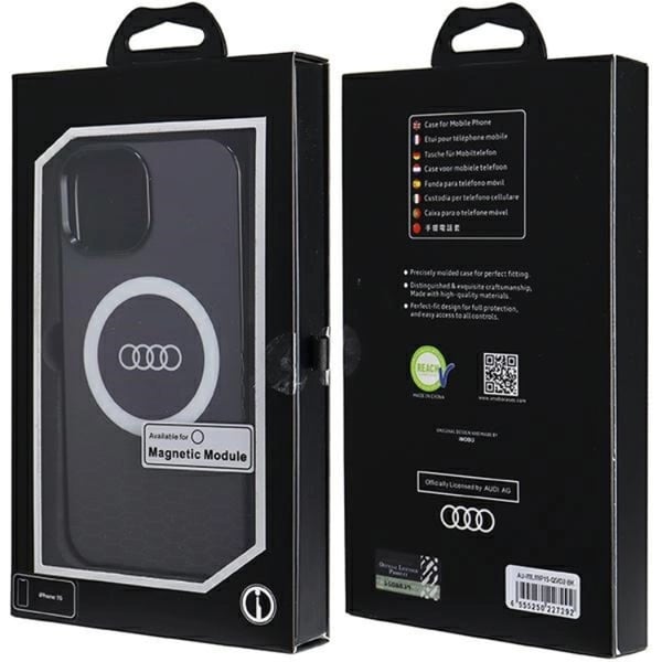 Audi Mobilskal till iPhone 15/14/13 Magsafe IML Big Logo - Svart