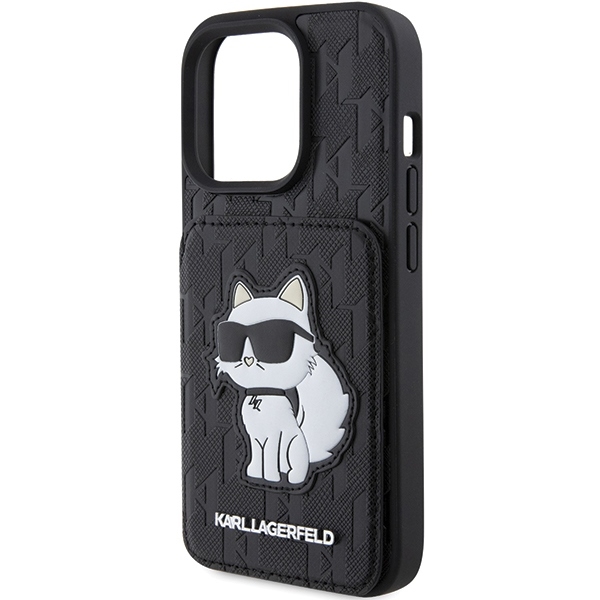 Karl Lagerfeld iPhone 15 Pro Max Etui Choupette Saffiano sort