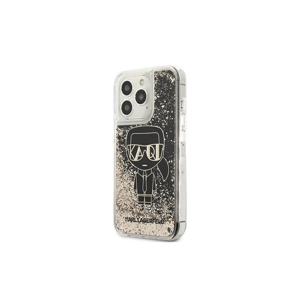 Karl Lagerfeld Flydende Glitter Taske til iPhone 13 Pro Sort Karl Lagerfeld Flydende Glitter Taske til iPhone 13 Pro Sort