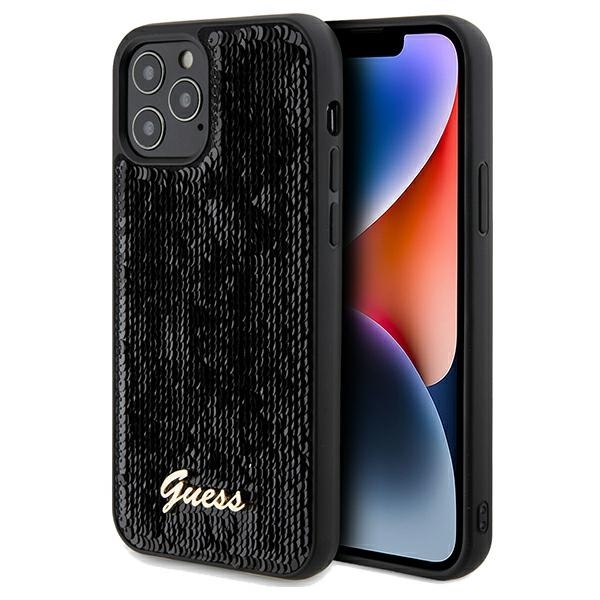 iPhone 12/12 Pro Etui HC Sequin Script Metal Sort iPhone 12/12 Pro Etui HC Sequin Script Metal Sort