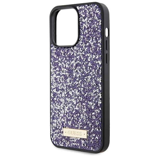 Guess iPhone 15 Pro Taske Lyserød Rhinestone Meta-logo
