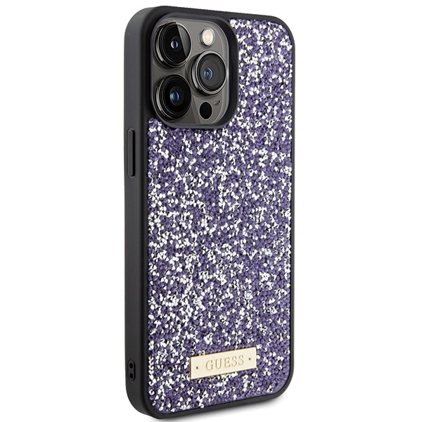 Guess iPhone 15 Pro Taske Lyserød Rhinestone Meta-logo