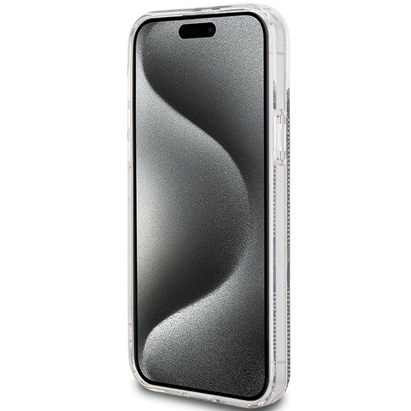 Guess iPhone 15 Plus Etui Brun Guldstribe