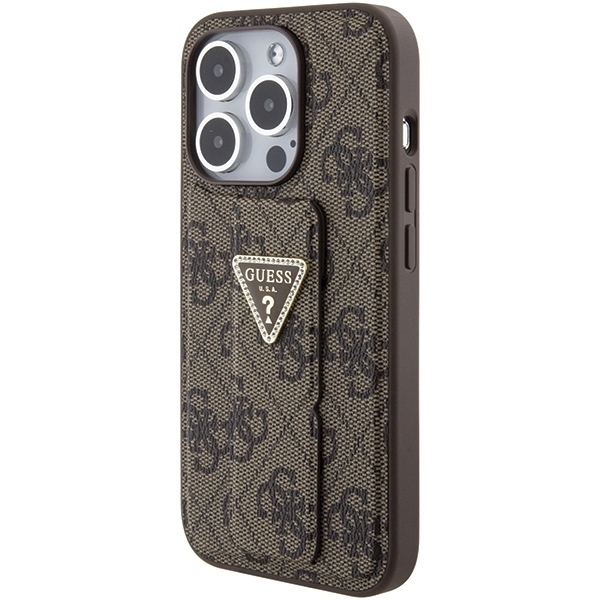 iPhone 15 Pro Etui Brun Grebstand PU Trekant Rhinestone